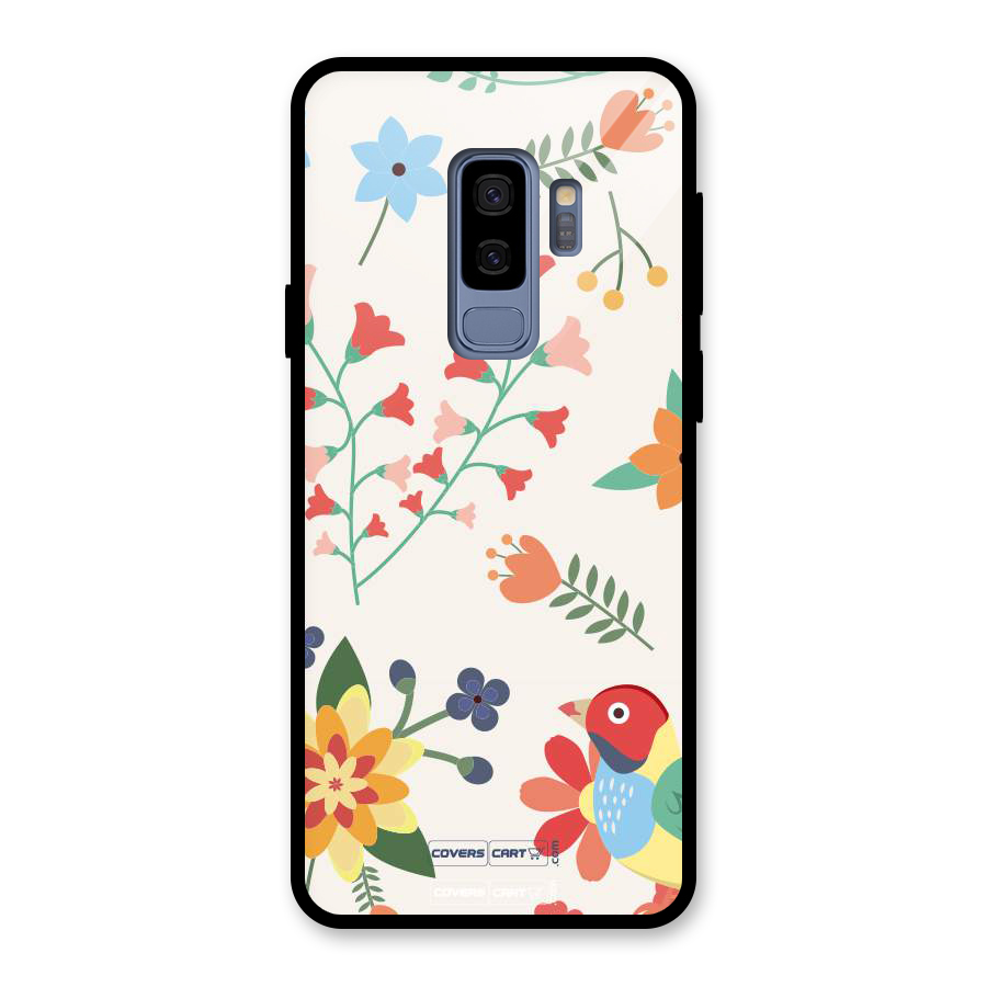 Spring Flowers Glass Back Case for Galaxy S9 Plus