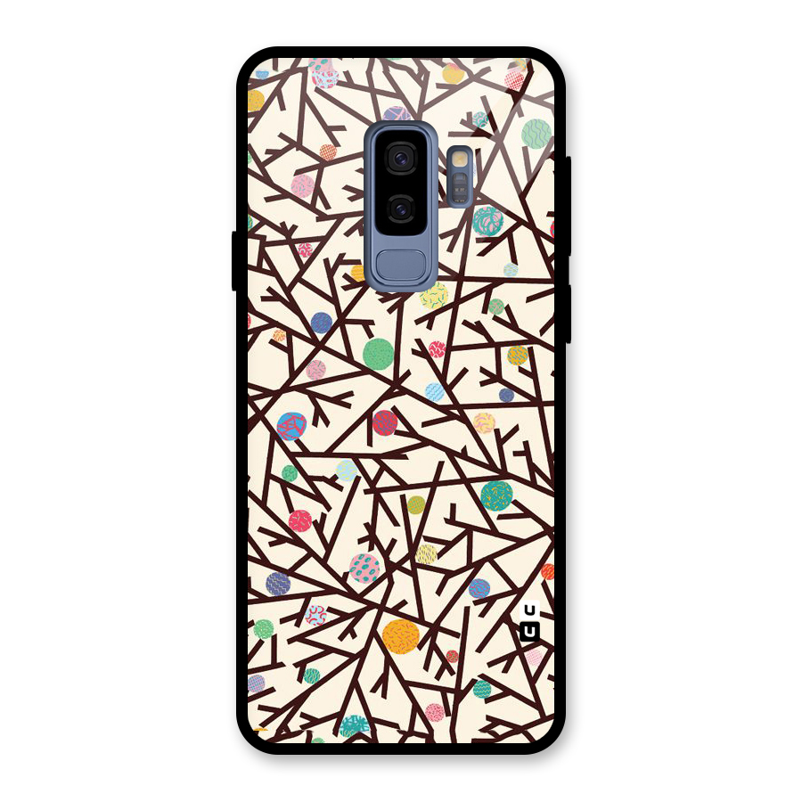 Stem Pattern Glass Back Case for Galaxy S9 Plus
