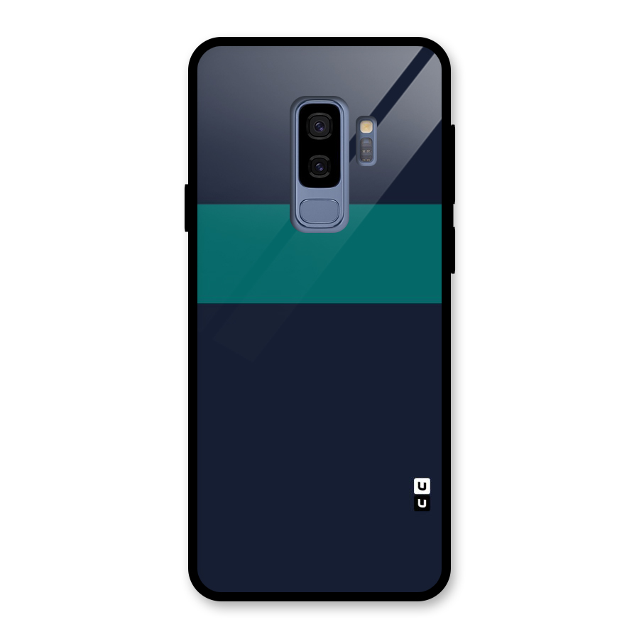 Stripe Block Glass Back Case for Galaxy S9 Plus