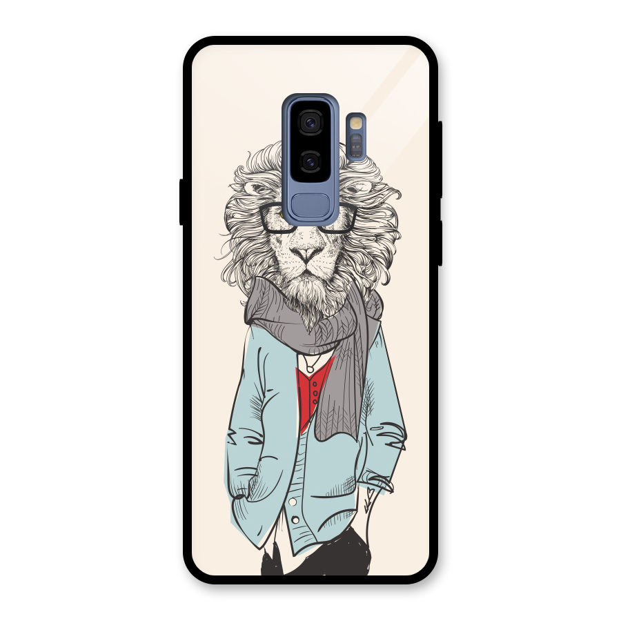 Stylish Lion Glass Back Case for Galaxy S9 Plus