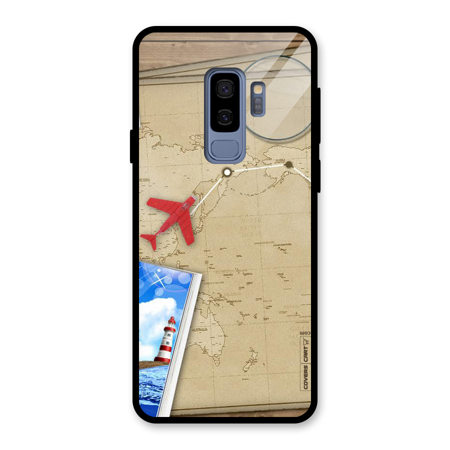 Summer Travel Glass Back Case for Galaxy S9 Plus