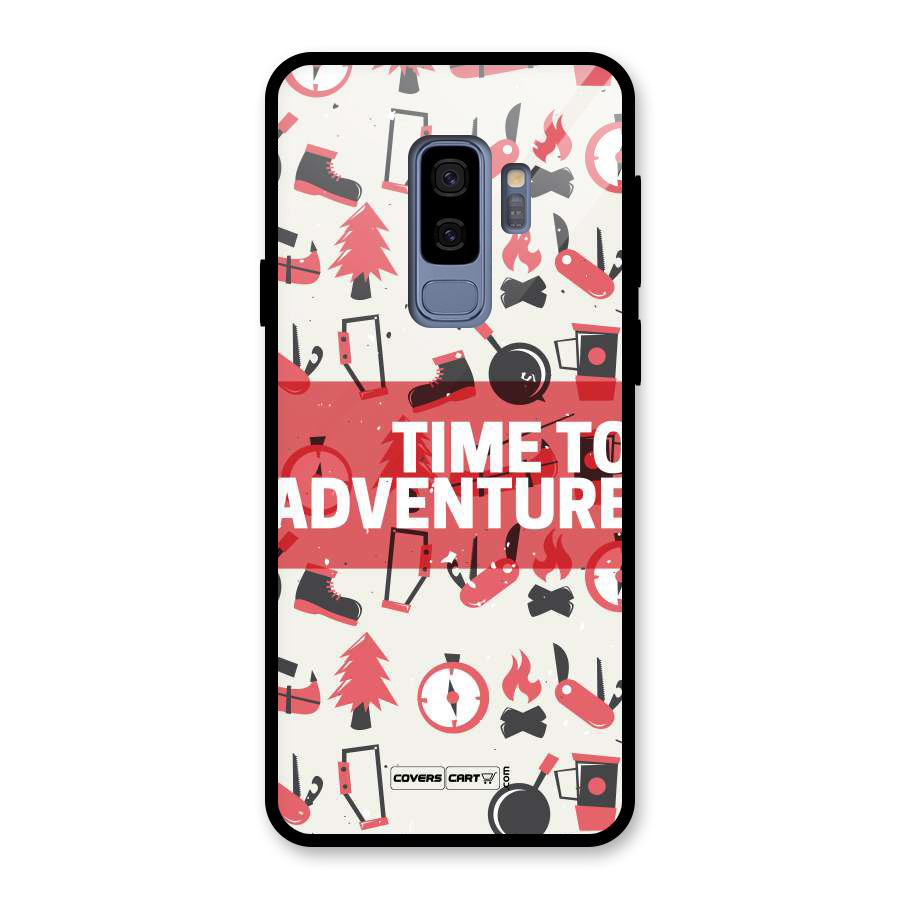 Time To Adventure Radiant Red Glass Back Case for Galaxy S9 Plus