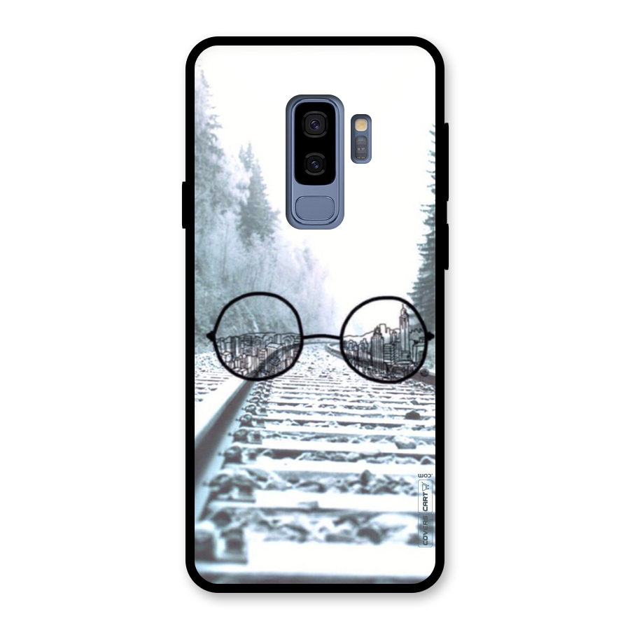 Tracks And Specs Glass Back Case for Galaxy S9 Plus