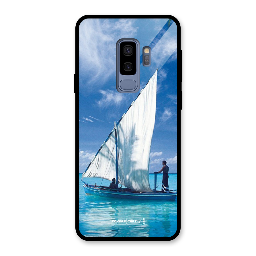 Travel Ship Glass Back Case for Galaxy S9 Plus