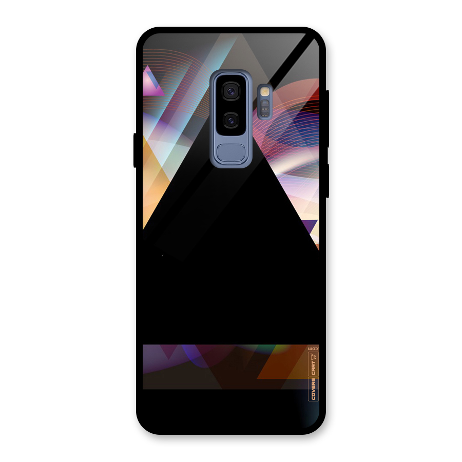 Triangle Black Abstract Glass Back Case for Galaxy S9 Plus