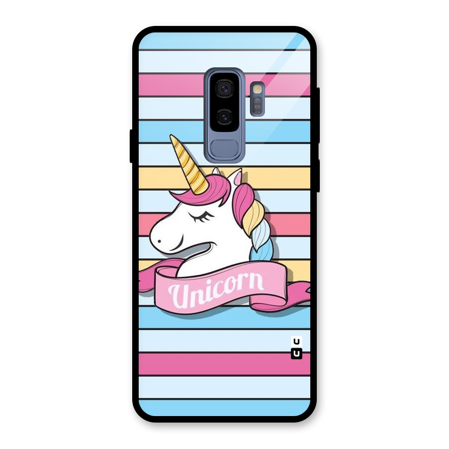 Unicorn Stripes Glass Back Case for Galaxy S9 Plus