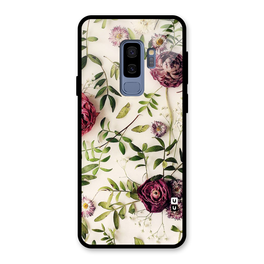 Vintage Rust Floral Glass Back Case for Galaxy S9 Plus