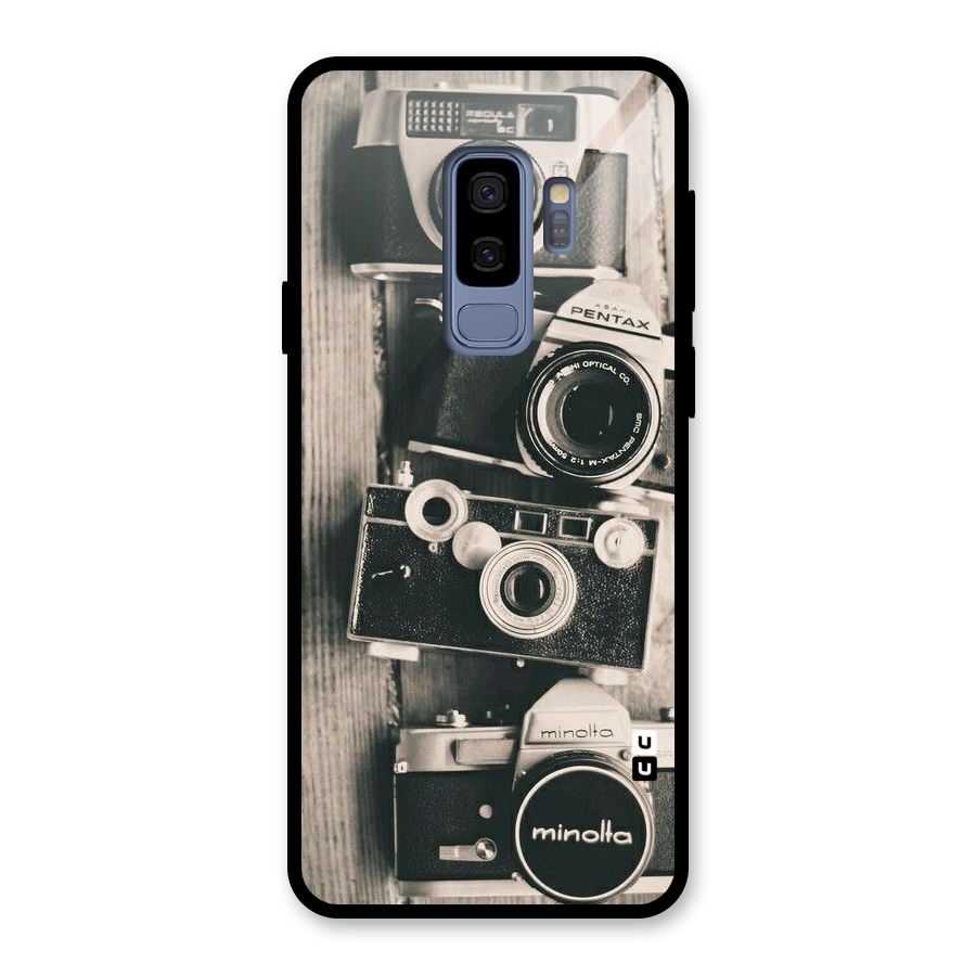 Vintage Style Shutter Glass Back Case for Galaxy S9 Plus