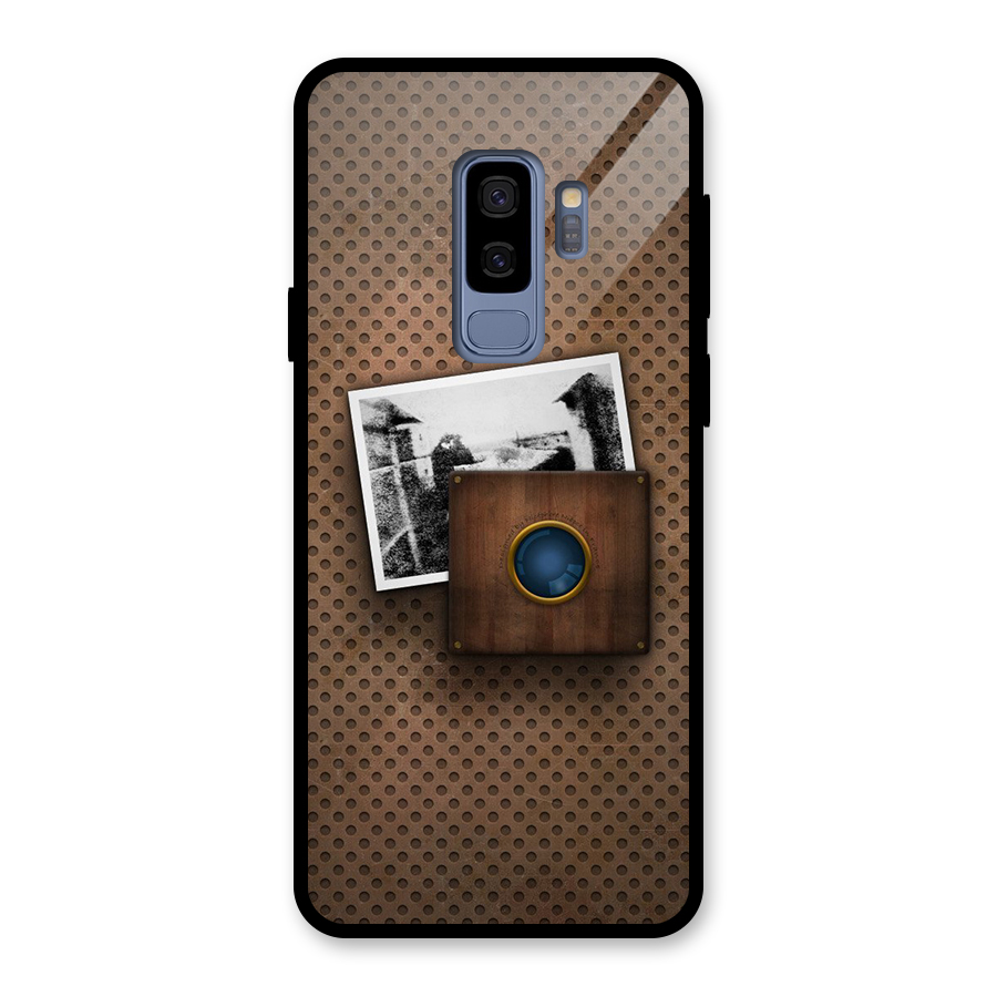 Vintage Wood Camera Glass Back Case for Galaxy S9 Plus