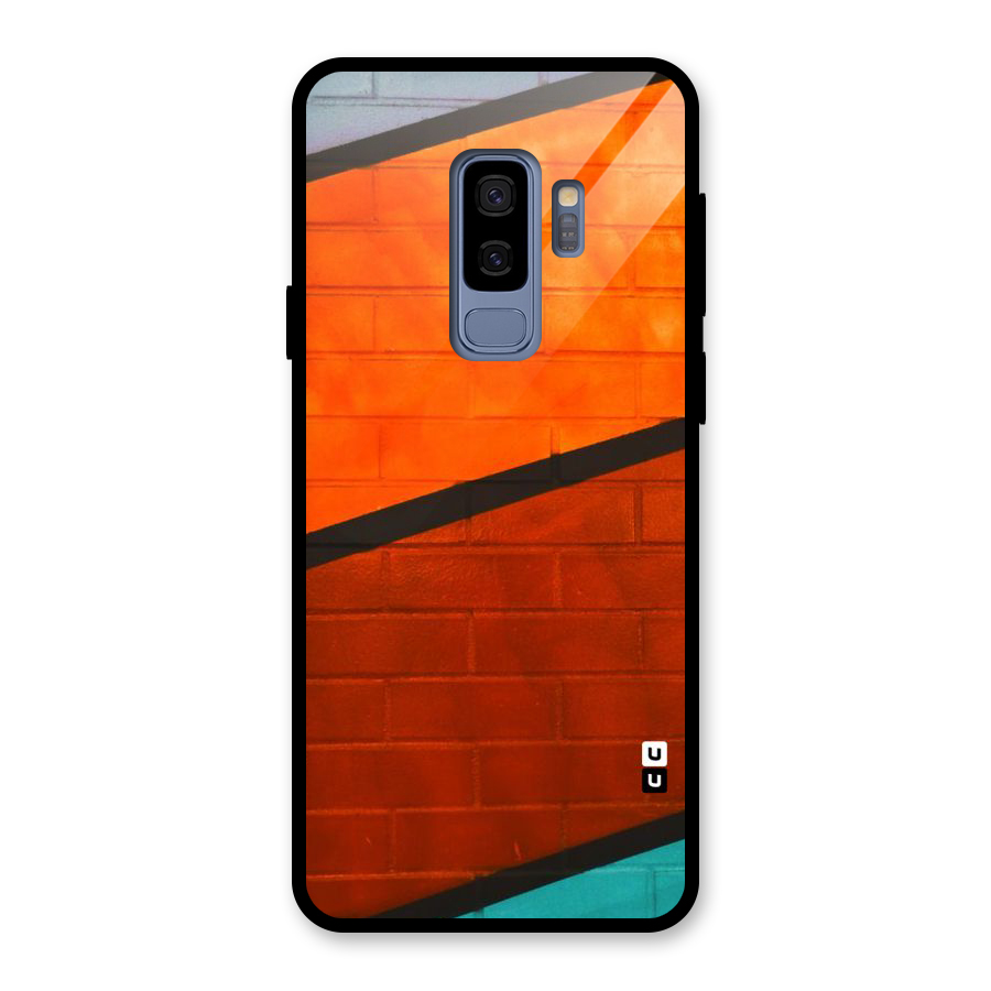 Wall Diagonal Stripes Glass Back Case for Galaxy S9 Plus