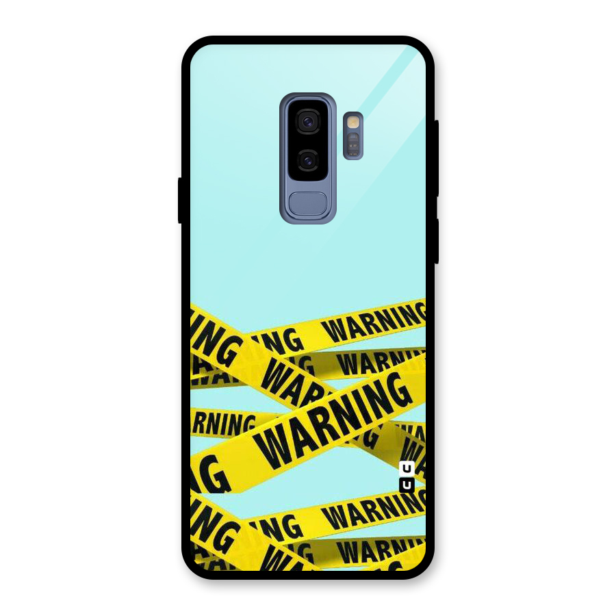 Warning Design Glass Back Case for Galaxy S9 Plus