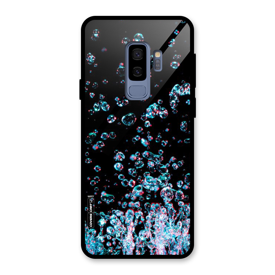 Water Droplets Glass Back Case for Galaxy S9 Plus