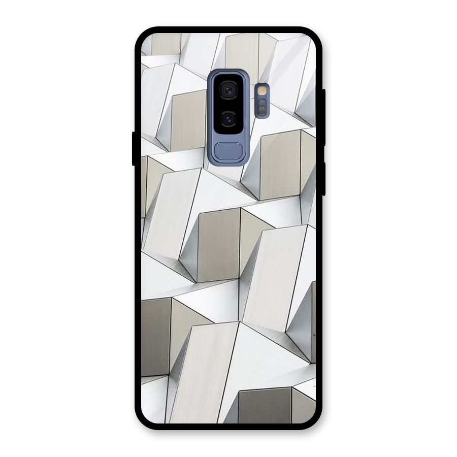 White Abstract Art Glass Back Case for Galaxy S9 Plus