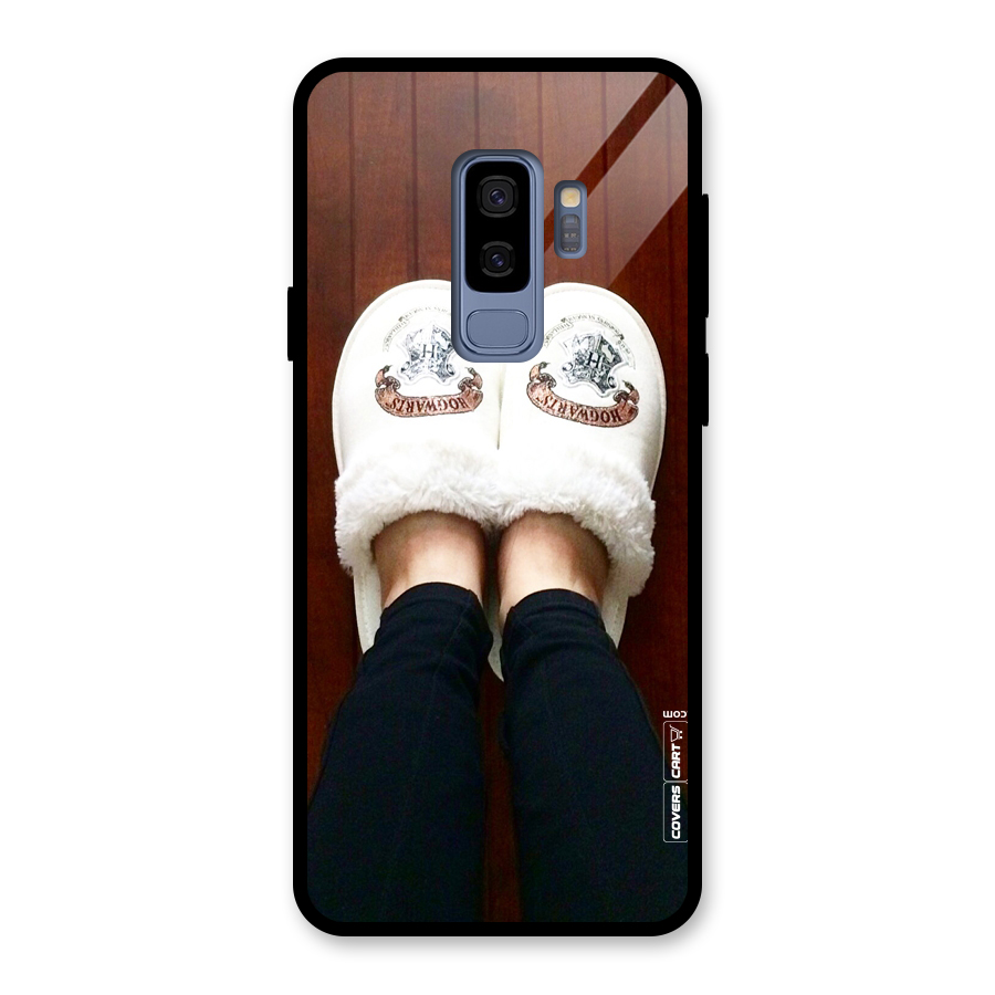 White Feets Glass Back Case for Galaxy S9 Plus