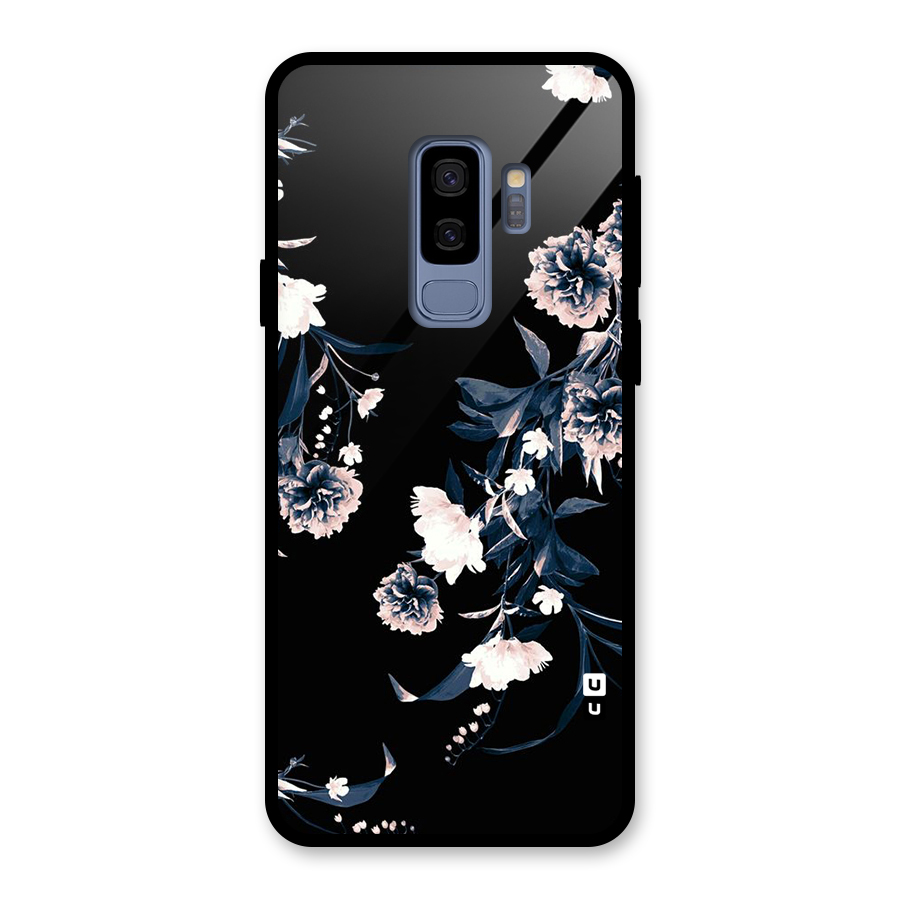White Flora Glass Back Case for Galaxy S9 Plus
