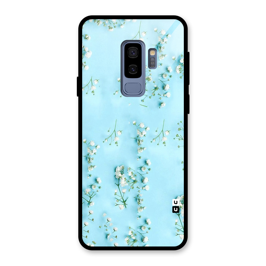 White Lily Design Glass Back Case for Galaxy S9 Plus