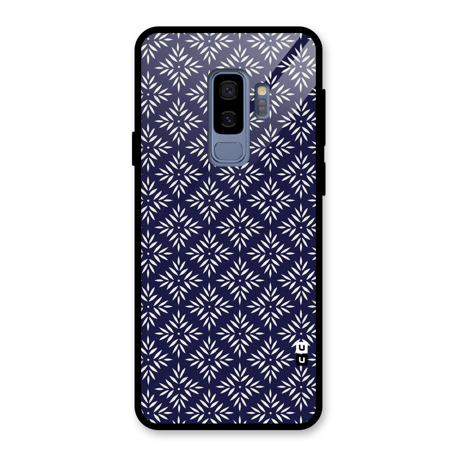White Petals Pattern Glass Back Case for Galaxy S9 Plus