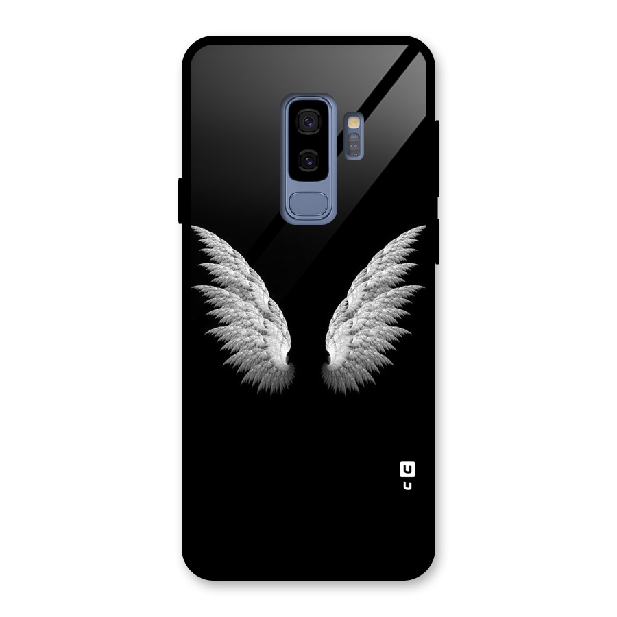 White Wings Glass Back Case for Galaxy S9 Plus