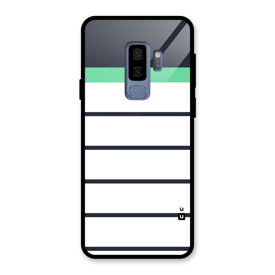 White and Simple Stripes Glass Back Case for Galaxy S9 Plus