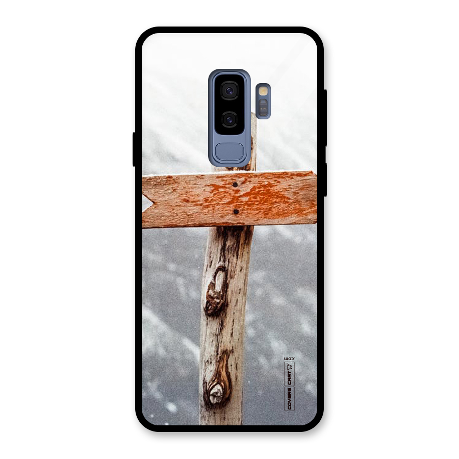 Wood And Snow Glass Back Case for Galaxy S9 Plus