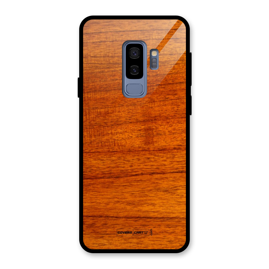 Wood Texture Design Glass Back Case for Galaxy S9 Plus