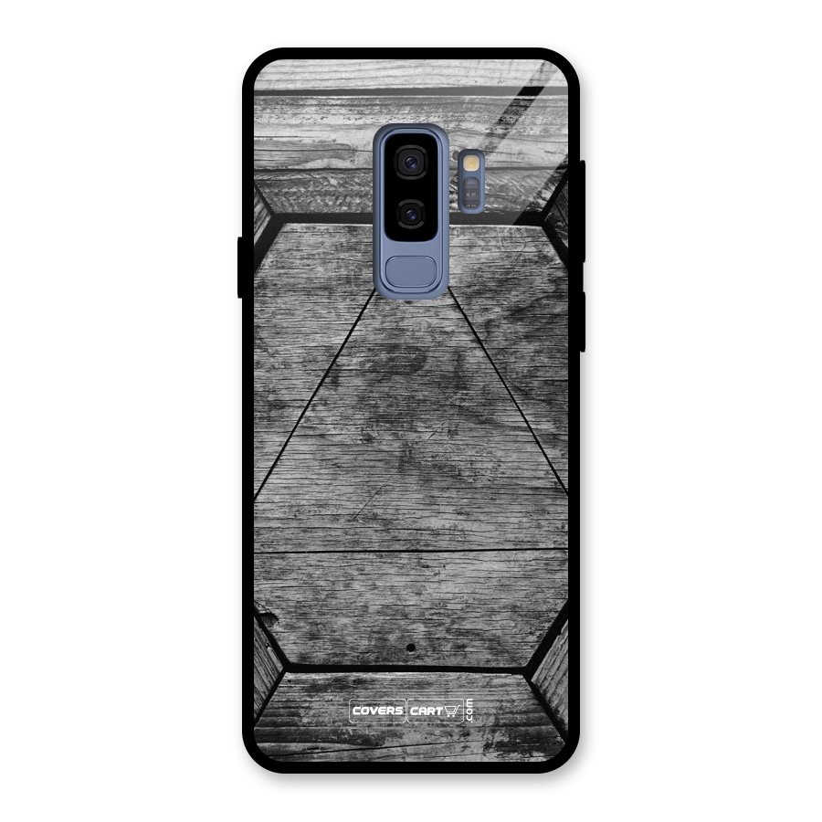 Wooden Hexagon Glass Back Case for Galaxy S9 Plus