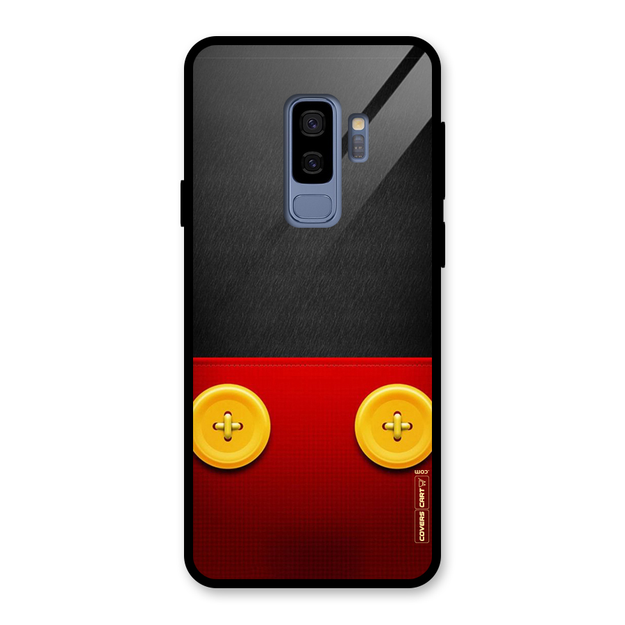 Yellow Button Glass Back Case for Galaxy S9 Plus