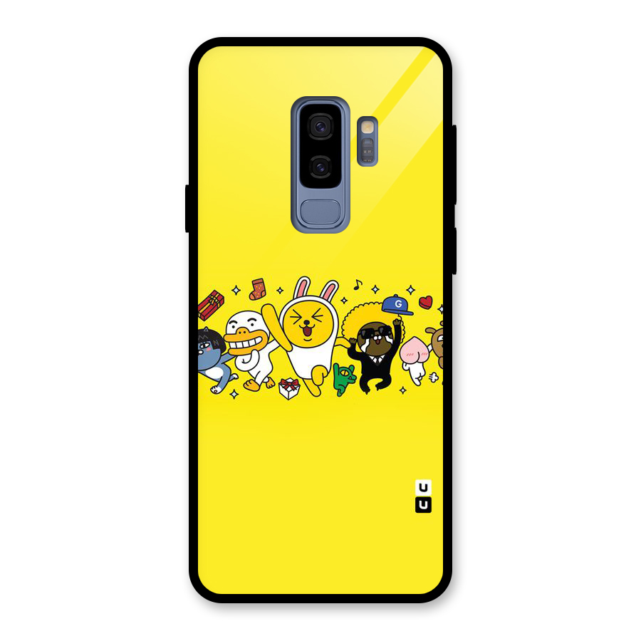 Yellow Friends Glass Back Case for Galaxy S9 Plus