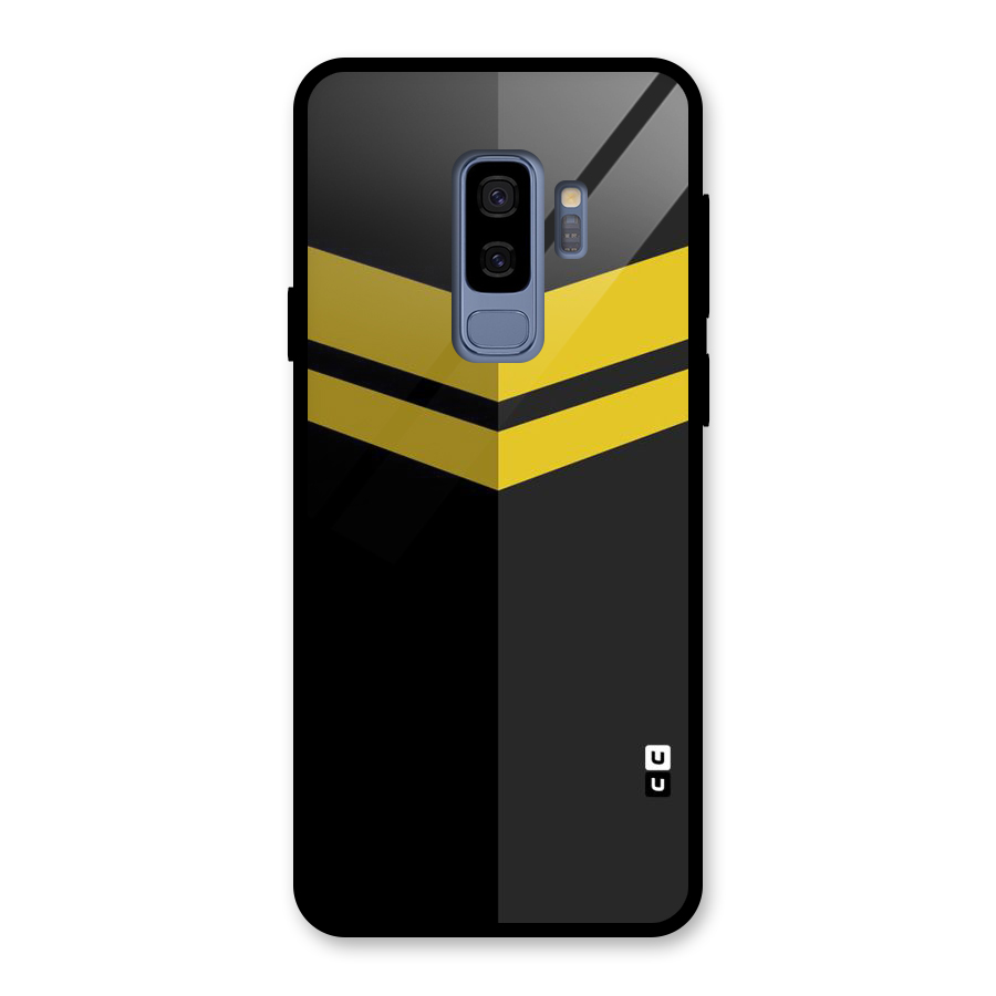 Yellow Lines Glass Back Case for Galaxy S9 Plus