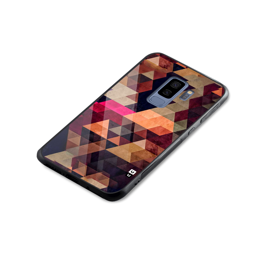 Abstract Beauty Triangles Glass Back Case for Galaxy S9 Plus