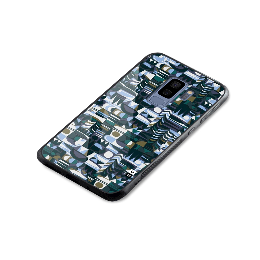 Abstract Blues Glass Back Case for Galaxy S9 Plus