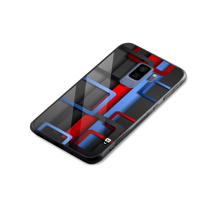 Abstract Box Glass Back Case for Galaxy S9 Plus