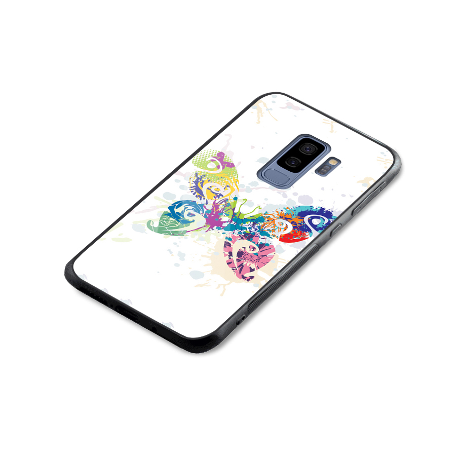 Abstract Butterfly Glass Back Case for Galaxy S9 Plus