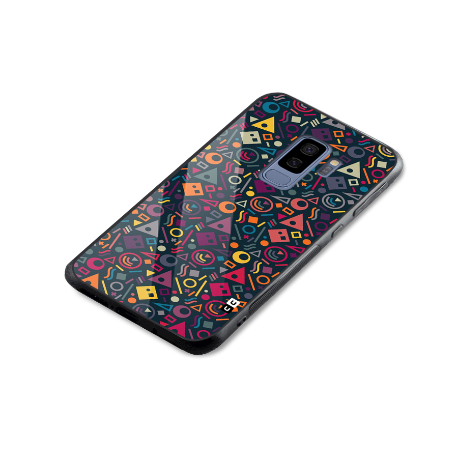 Abstract Figures Glass Back Case for Galaxy S9 Plus