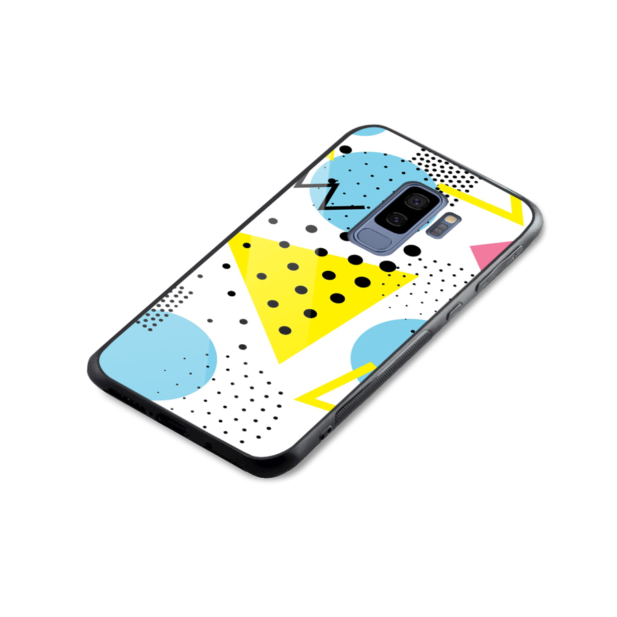 Abstract Geometry Glass Back Case for Galaxy S9 Plus