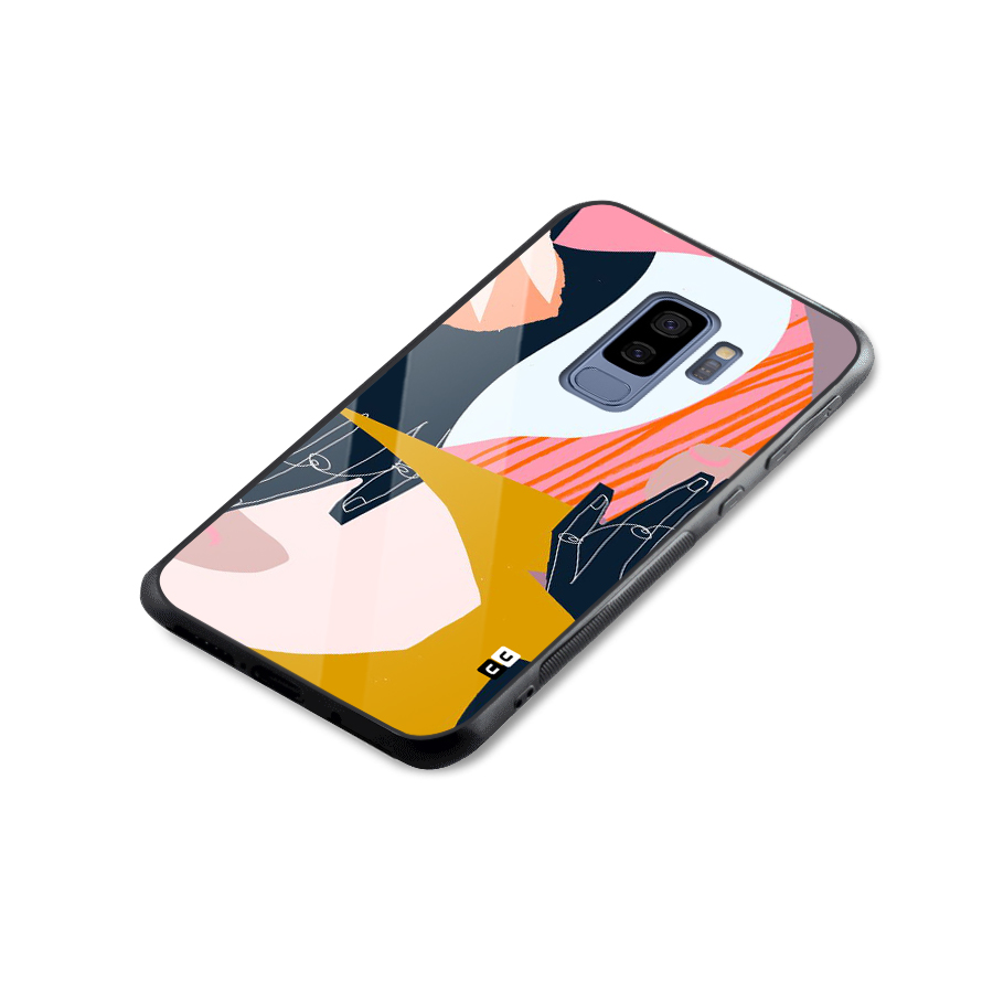 Abstract Hands Glass Back Case for Galaxy S9 Plus