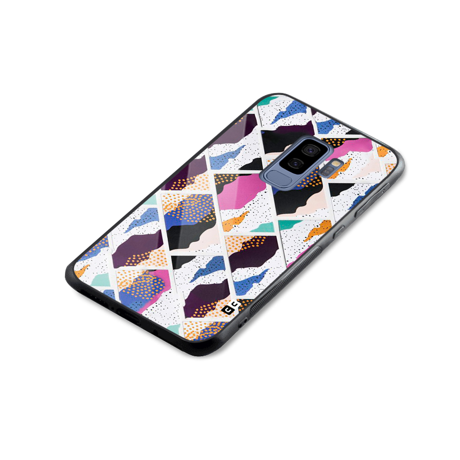 Abstract Polka Glass Back Case for Galaxy S9 Plus