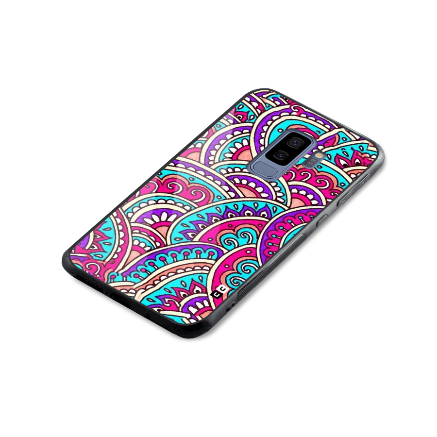 Abstract Rangoli Design Glass Back Case for Galaxy S9 Plus