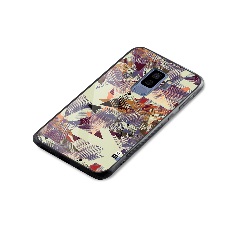 Abstract Sketch Glass Back Case for Galaxy S9 Plus