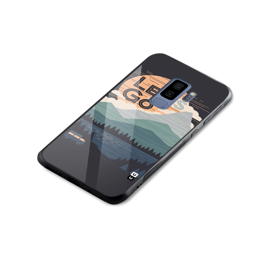 Abstract Travel Glass Back Case for Galaxy S9 Plus