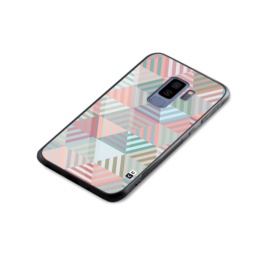 Abstract Triangle Lines Glass Back Case for Galaxy S9 Plus