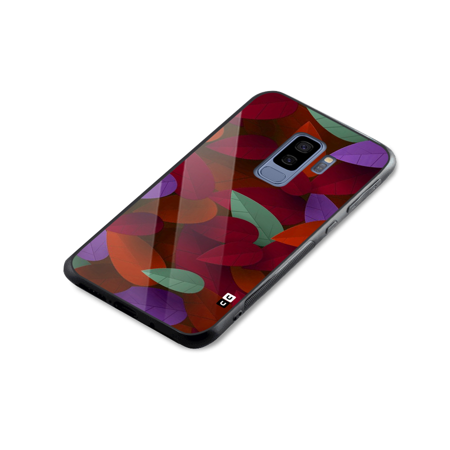 Aesthetic Colorful Leaves Glass Back Case for Galaxy S9 Plus