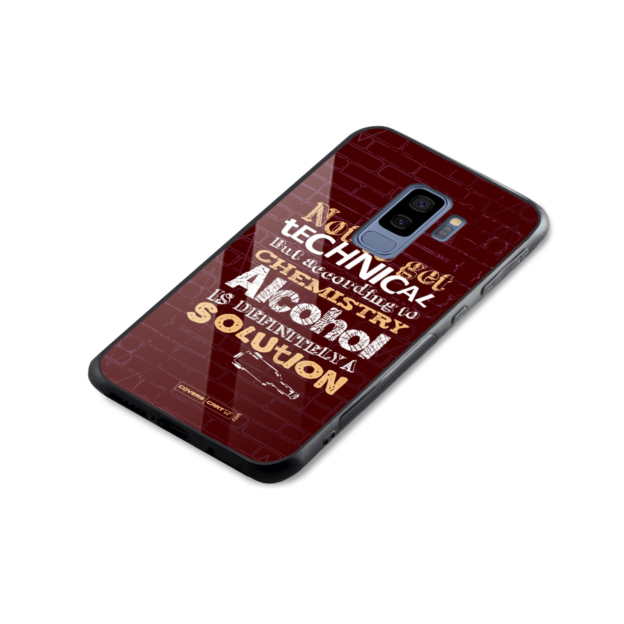 Alcohol is Definitely a Solution Glass Back Case for Galaxy S9 Plus