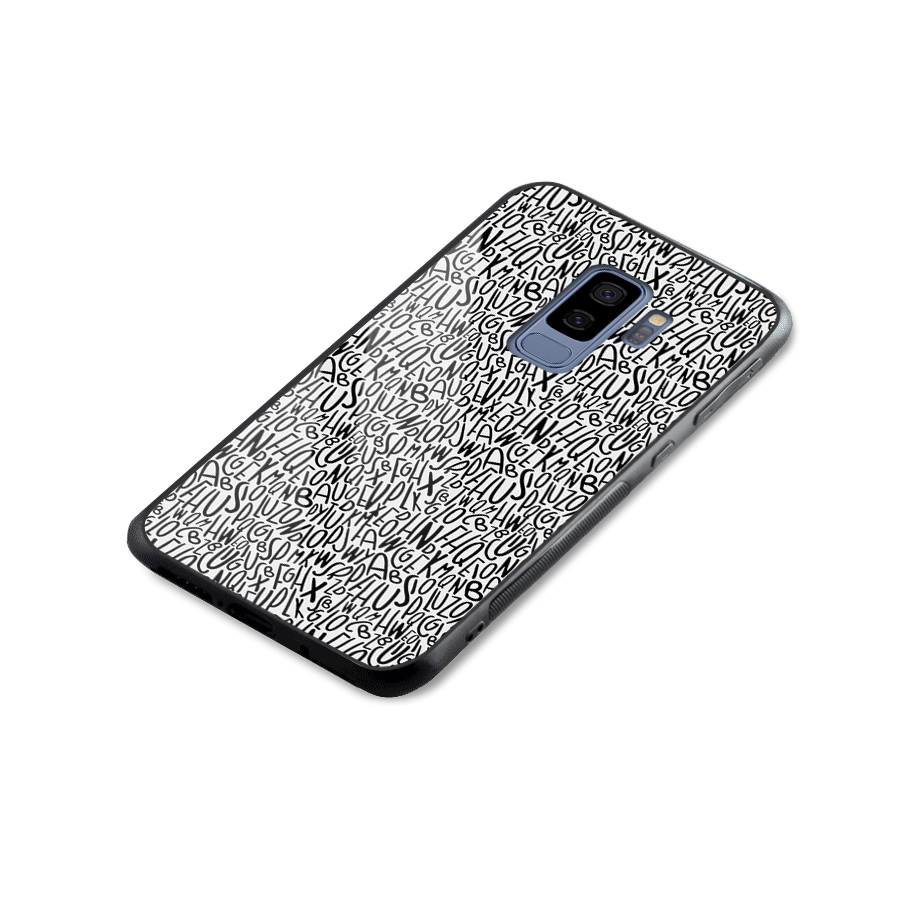 Alphabet Seamless Abstract Glass Back Case for Galaxy S9 Plus
