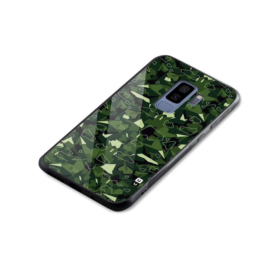 Army Shape Design Glass Back Case for Galaxy S9 Plus