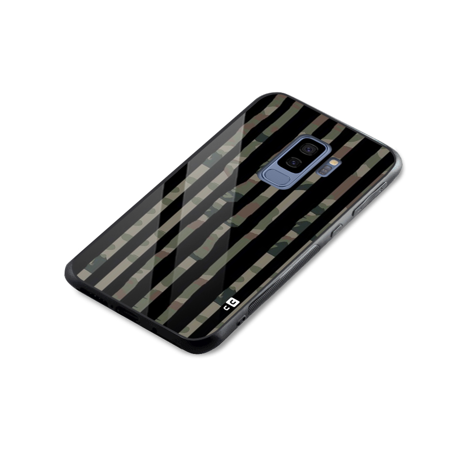 Army Stripes Glass Back Case for Galaxy S9 Plus