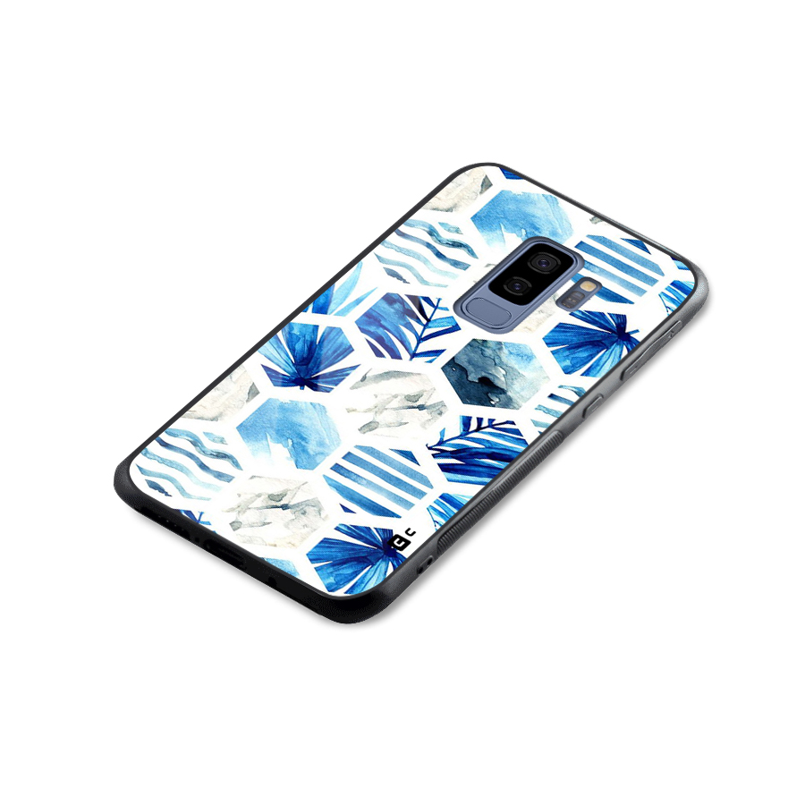 Beach Vibes Pentagon Design Glass Back Case for Galaxy S9 Plus