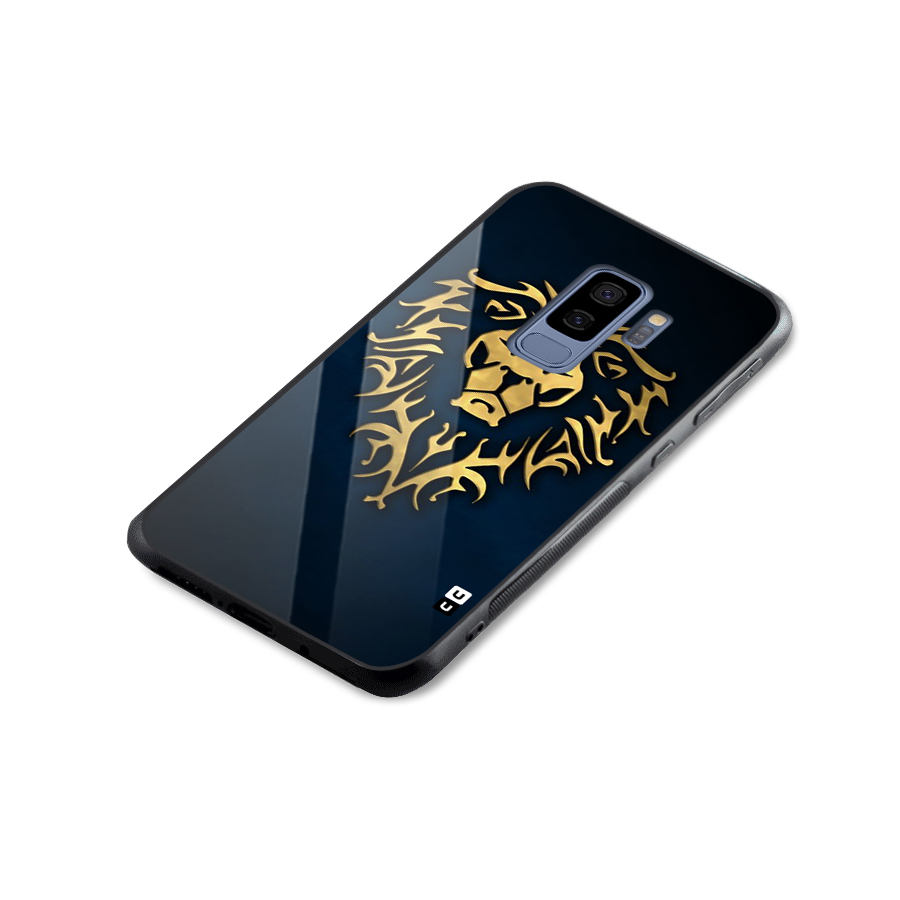 Beautiful Golden Lion Design Glass Back Case for Galaxy S9 Plus