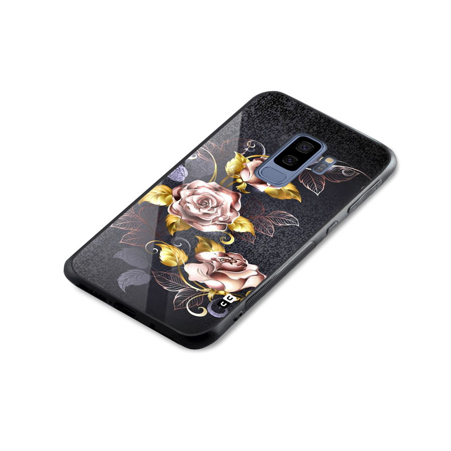 Beautiful Old Floral Design Glass Back Case for Galaxy S9 Plus