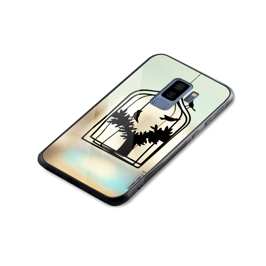 Beautiful Pegion Cage Glass Back Case for Galaxy S9 Plus